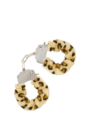 Manette con Bracciali in Peluche Leopardate