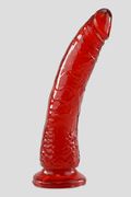 Dildo Basix Rubber Works Slim 21cm Rosso
