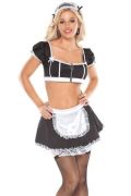 Abito Sexy Costume Cameriera 7 Pezzi. Taglia ML