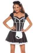 Abito Sexy Costume da Cameriera 4 Pezzi. Taglia ML