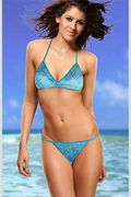 Costume Mare Bikini Azzurro Bordo Azzurro